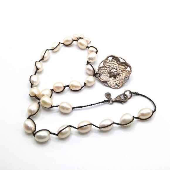 Silpada Sterling Silver Pendant Rhyannon Pearl Necklace, Silk Cord, 17 Inch - Picture 10 of 10